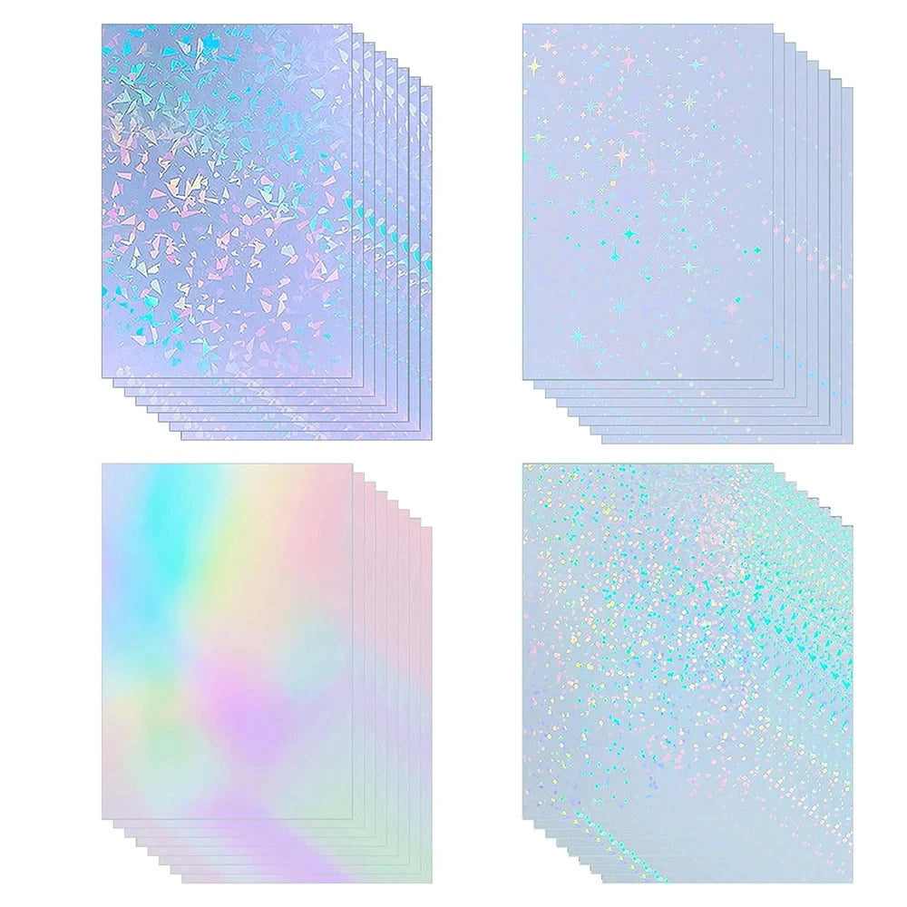 ESHANG 50 Sheets Waterproof Cold Laminating Film 4.1x2.9inch Self-adhesive paper film DIY Package Card Photo Laminating Film